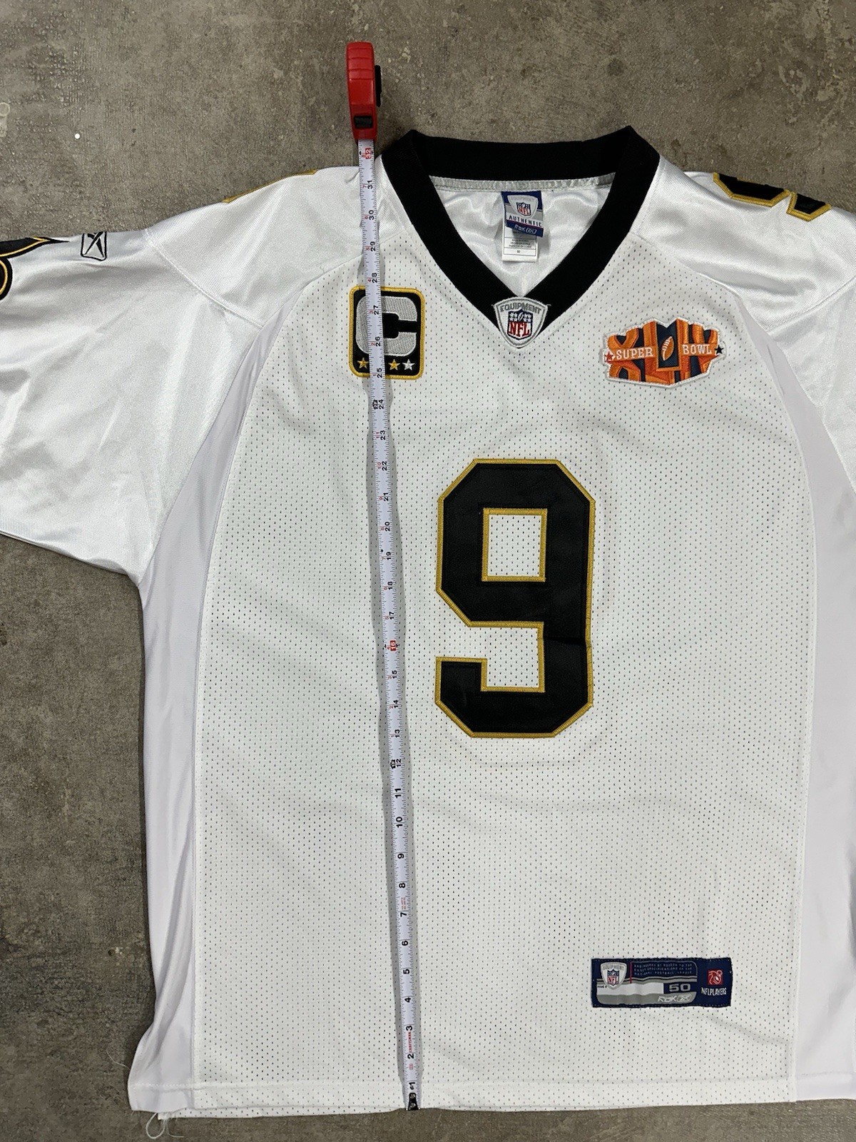 Vintage Reebok New Orleans Saints Brees #9 NFL Jersey SB Captain Patches Size 50 thumbnail 13