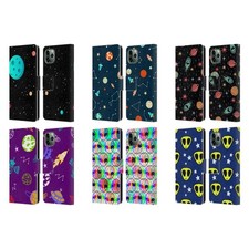 OFFICIAL HAROULITA SPACE GRAPHICS LEATHER BOOK CASE FOR APPLE iPHONE PHONES