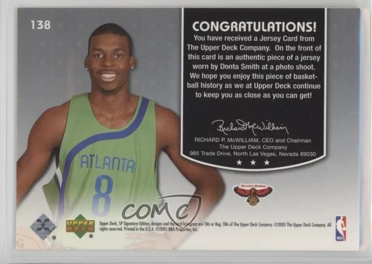 2004-05 SP Signature Edition Retro Remnants /499 Donta Smith #138 Rookie RC - Image 2 of 2