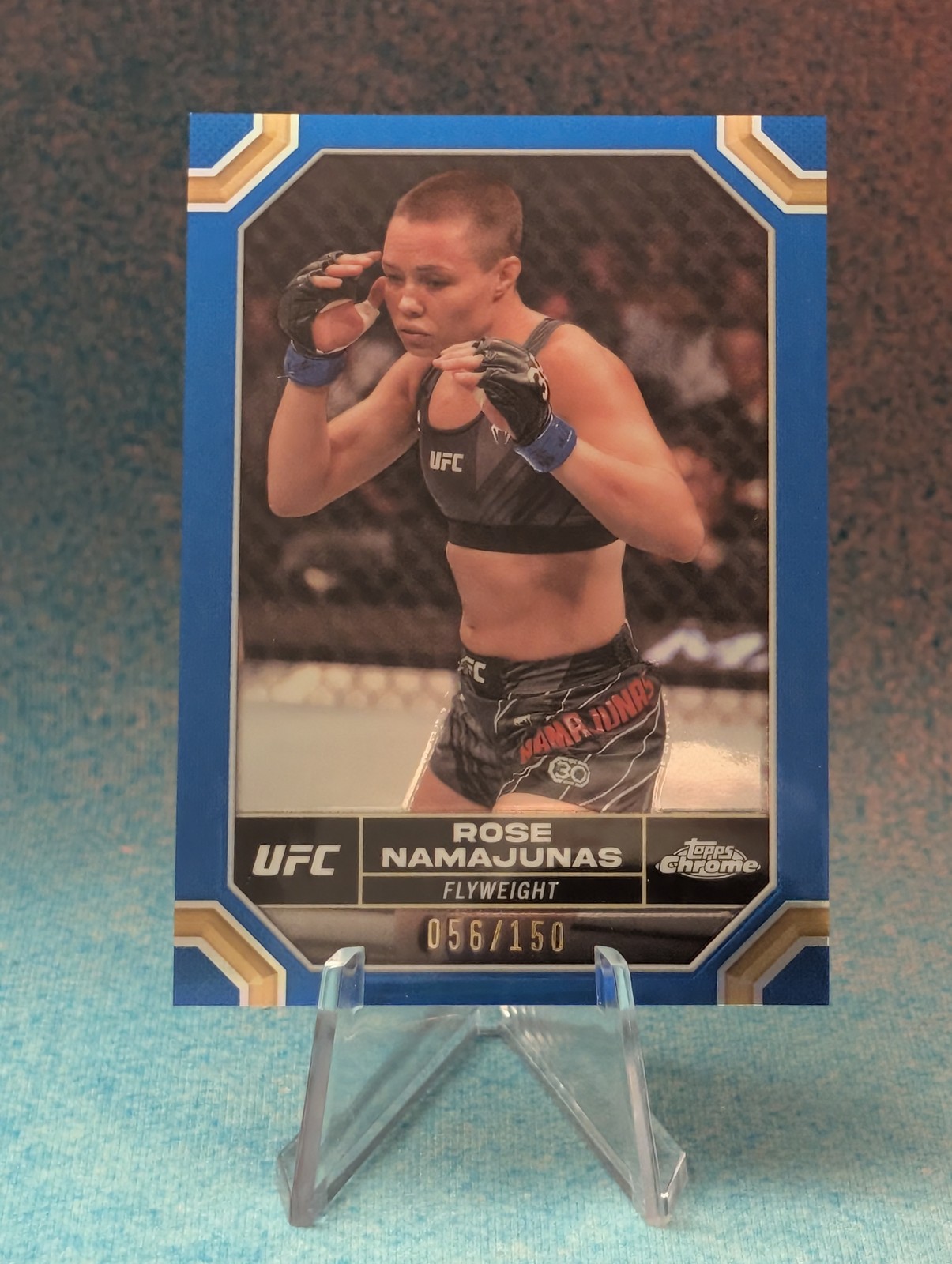 2024 Topps Chrome UFC #169 Rose Namajunas Blue Refractor #/150