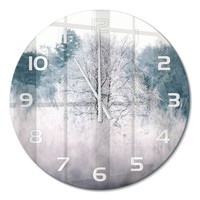 Moderne Runde Wanduhr Mit FließEnden Zeigern WinterbäUme WeißE Zeiger Fi60 Cm