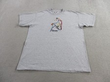 VINTAGE Texas Shirt Adult Large Gray Embroidered Horse Single Stitch USA Made