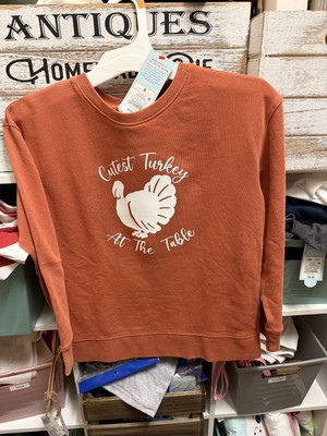 Kids Thanksgiving Sweater Size Small 5/6 Orange Fall Grunge Pullover 