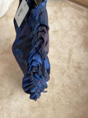 Top Ted Baker con dettagli e maniche increspate nero blu grigio taglia 1 taglia 8 nuovo con etichette - Foto 11 di 13
