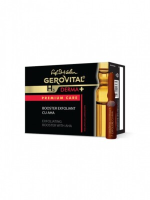 Exfoliating booster with AHA Gerovital H3 Derma+ Premium Care, 4 ampoules