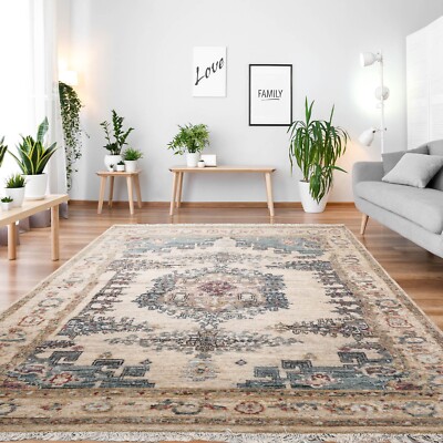 loomBloom Muted Turkish Oushak Hand Knotted 100% Wool Area Rug Beige 5'2'' x 6'1''