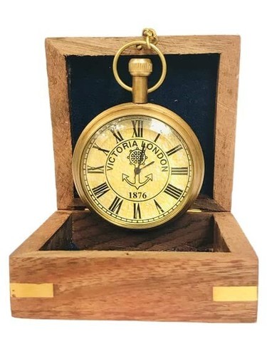 Brass Vintage Victoria London Roman Pocket Watch for Gift to Father, Mother, - Picture 4 of 13