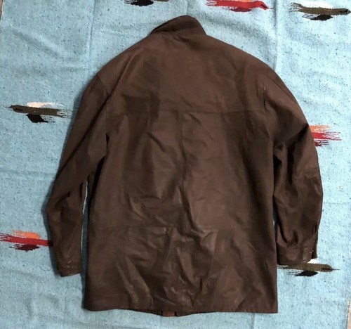 Remy USA Mens Leather Jacket Brown Double Collar Size 42 - Picture 5 of 6