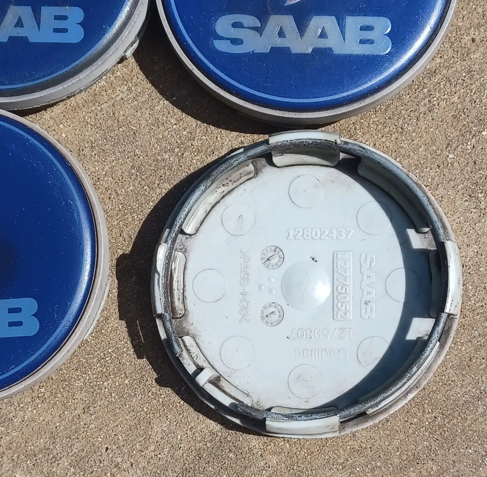 Saab 9-2X 9-3 9-5 9-7X, 中心盖 4 件套, 1999-2012, p/n 12802437 蓝色 — 第 3/3 张图片