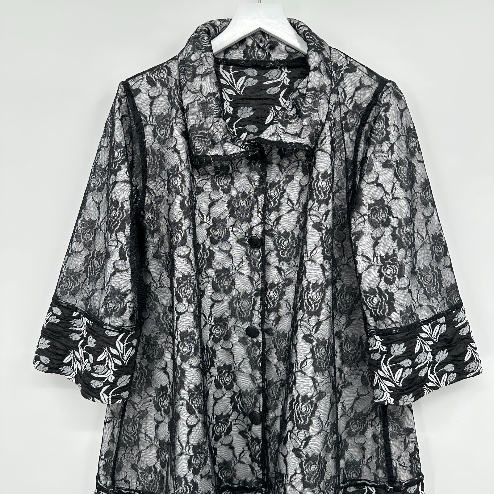 Womens Reversible Jacket Small Medium Floral Lace… - image 15