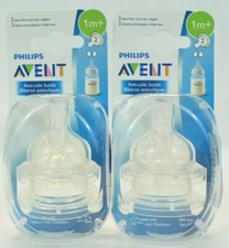 Phillips Avent Anti-Colic Nipple, Slow Flow, 1m - 2 Packs of 2