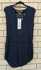 NEW blessed are the meek Ladies Black 6 - 8 XS Tunic Mini Dress lace open