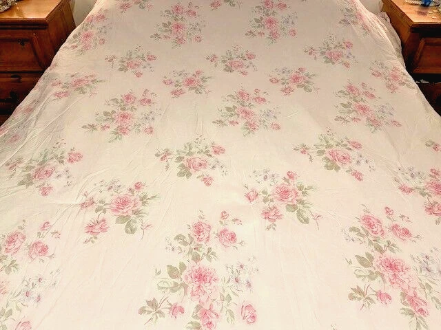 Manta Edredón SIMPLY SHABBY CHIC Floral ROSA BRUMOSA Volantes Algodón Completo/Reina Foto 4 de 4