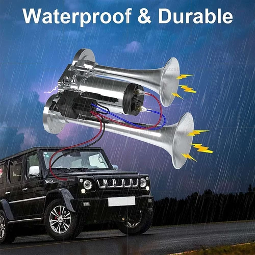 600DB 12V Car Air Horn Kit Loud Speaker Dual Trumpet Compressor Truck Vehicle Oz - Picture 3 of 12