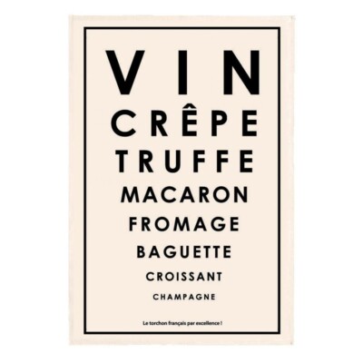 Torchons & Bouchons, Les Cépages Français (French Grape Varieties) Tea Towel