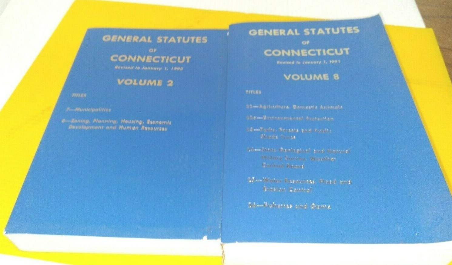 General Statutes of Connecticut Volumes 2 & 8 (FC15-5-JV3214) | eBay