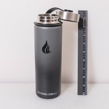 HYDRO CELL Stainless Steel Water Bottle Wide Mouth Lid-Black 24oz