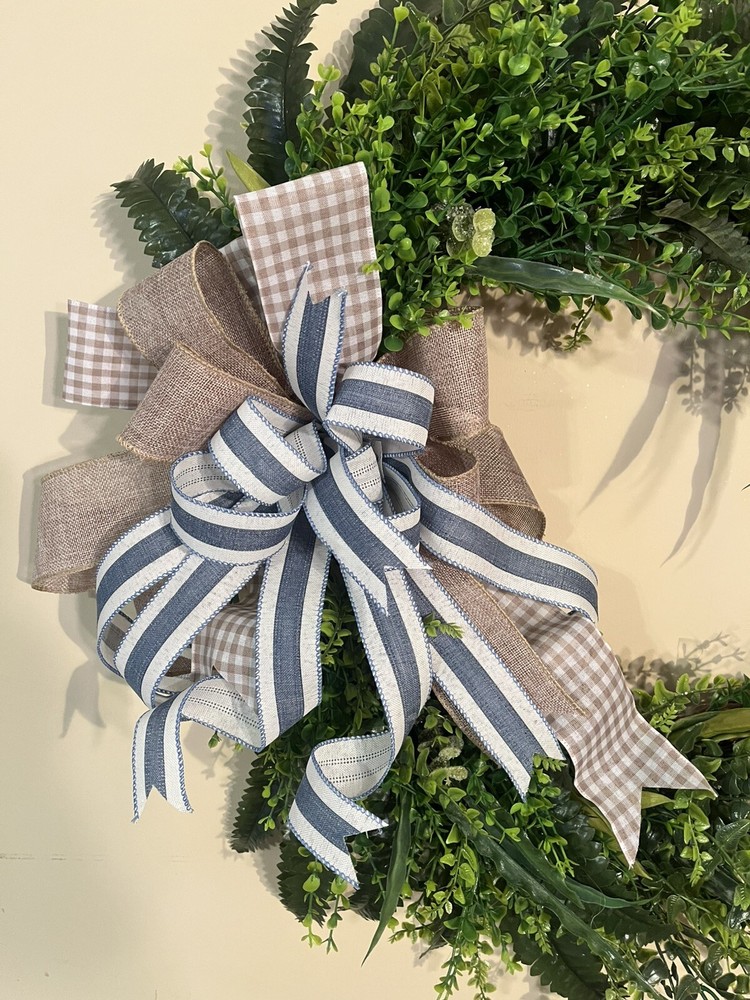 Handmade Bow, Front Door Wreath Bow, Lantern, Spring Bow, Summer Bow, BOW ONLY