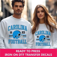 Carolina Panthers Retro Style Iron On Transfer, Ready to Press DTF Transfer