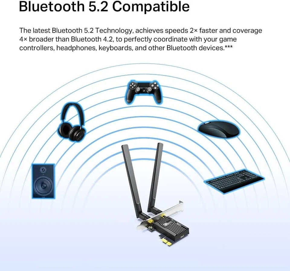 TP-Link Archer TX55E AX3000 Wi-Fi 6 Bluetooth 5.2 PCIe-Adapter 2,4 GHz - Bild 4 von 4