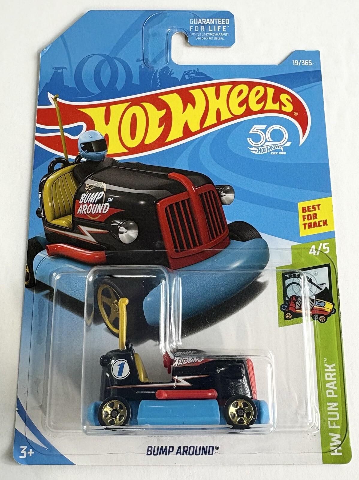 2018 Hot Wheels HW Fun Park 4/5 Black Bump Around #19 1:64 Scale Diecast Car