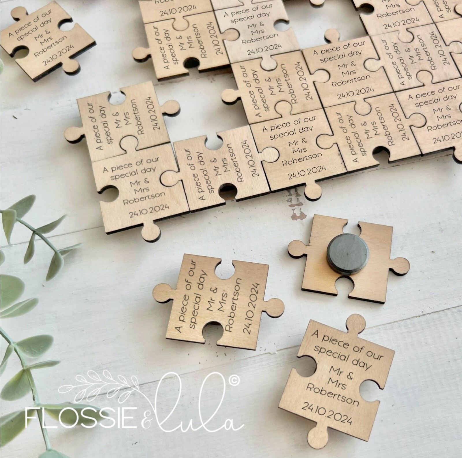 PUZZLE DE BODA FAVORES PARA INVITADOS DECORACIONES BOLSAS DE MESA CAJAS FLORES DULCES