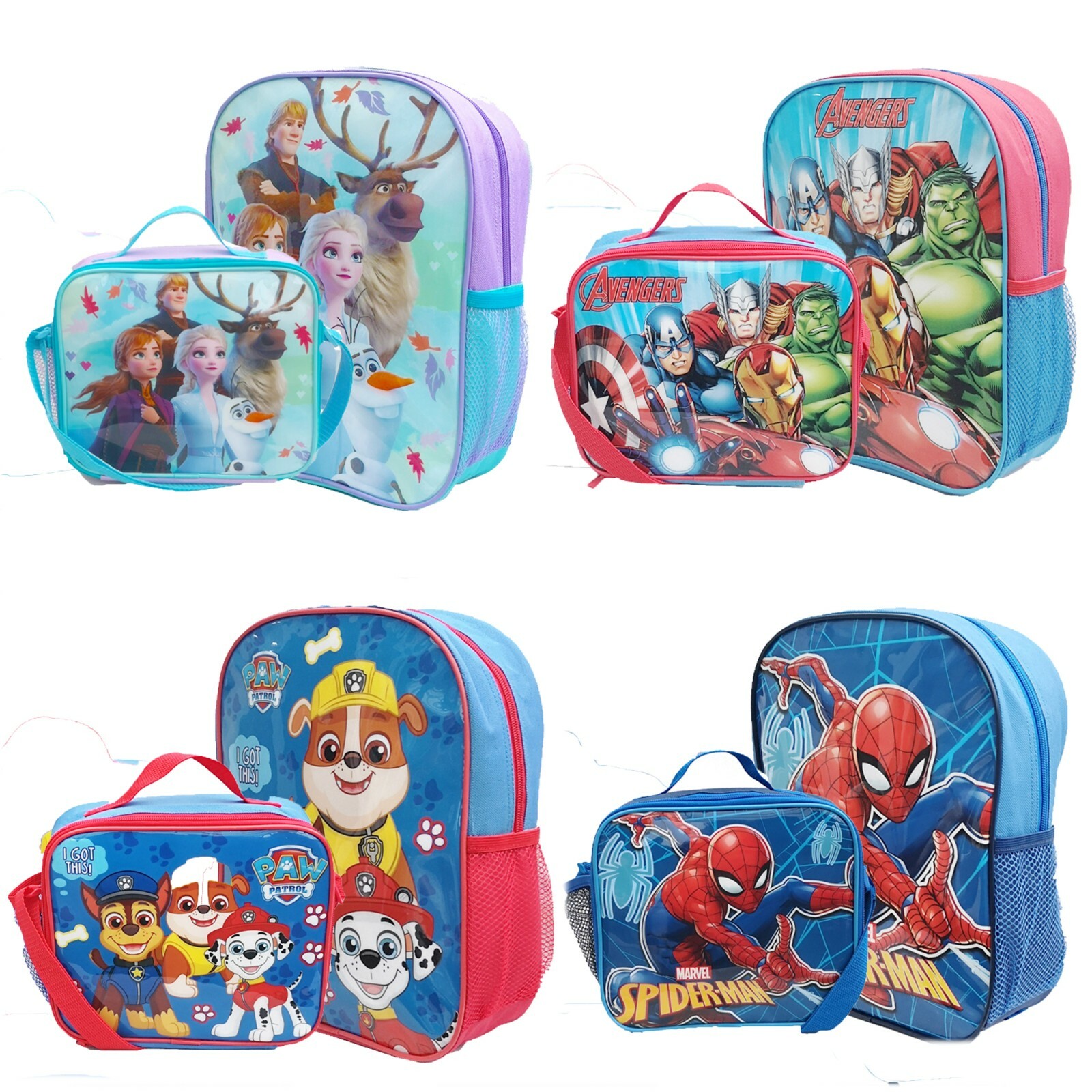 Boys Girls Kids Backpack Junior Toddlers Character Rucksack School Lunch Bag Box