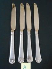 4 Oneida BIANCO FROST 18/10 Stainless DINNER KNIVES 9 1/2" LOT A ~ EUC