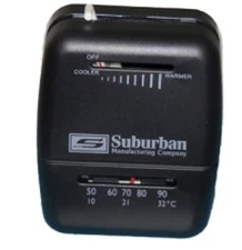 RV  Wall Thermostat Heat Only Suburban White Rogers 161210, Black 1C20-132