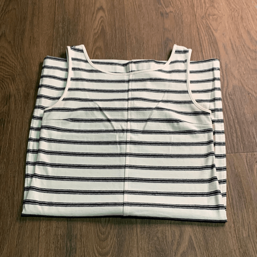 Lou & grey stripe tank dress. Scoop back summer beach dress. Cotton fitted - Picture 8 of 9