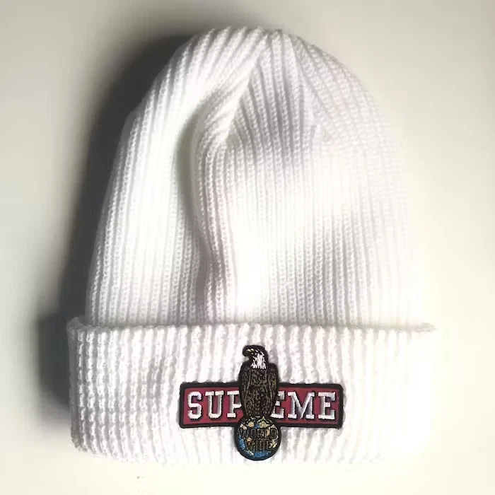 SUPREME EAGLE BEANIE BLANC