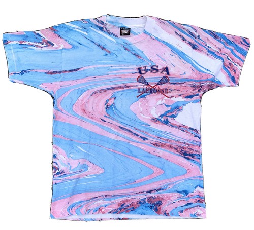 Vintage USA Lacrosse Screen Stars Best All Over Print Dyed T Shirt Size M Medium - Picture 2 of 12