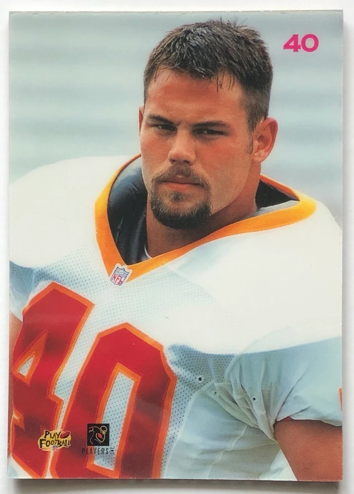 MIKE ALSTOTT  1996 Playoff Contenders Genuine Leather ROOKIE RC #40  BUCCANEERS - Image 2 of 2