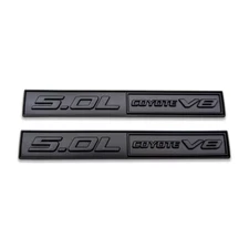 2x Black 5.0L COYOTE V8 Logo Emblem 5.0 Engine Bagde Metal Car Sticker GT Decal