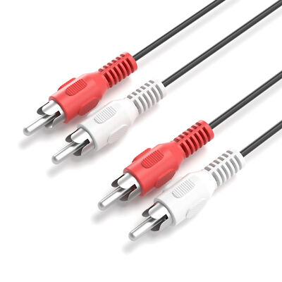 Cinch Audio Kabel 2 Cinch Stecker auf 2 Cinch Stecker RCA Stereo Kabel Hifi