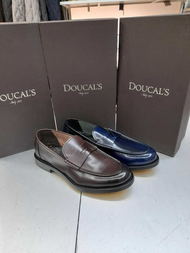 Mocassino Classico Penny loafer Doucal's 2854 in pelle blu o marrone(testa  Moro) | eBay