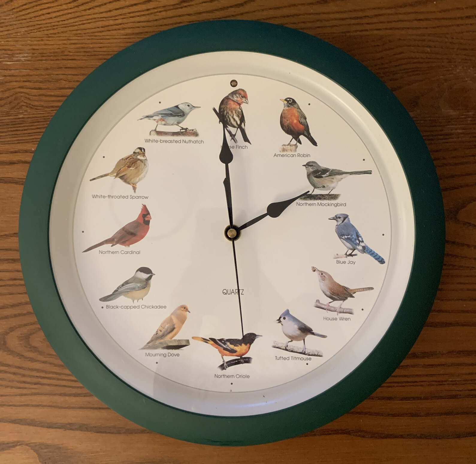 Mark Feldstein & Associates Audubon Singing Bird Clock MFA quartz vtg
