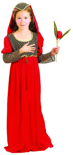 Anglo Saxon Tudor Girl Juliet Medieval Dress Costume Book Week Outfit New 4-12 - Picture 1 of 11