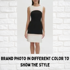 Tommy Hilfiger Color Block Sheath Dress, Size 12, Red & White, Business Wear