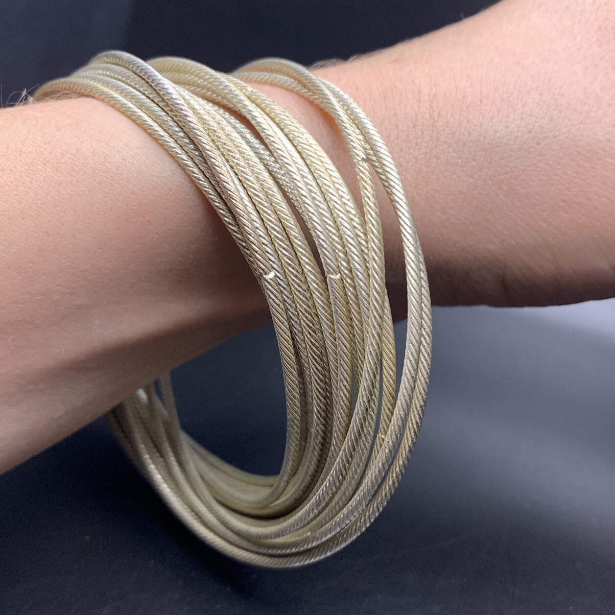 Silver Tone Textured Connected Bangles Bangle Bra… - image 6