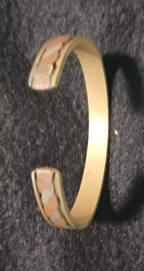 Solid Copper Patina Brass Cuff Magnetic Healing M… - image 10