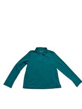 Figs Nala Womens Long Sleeve Scrub Top Size S Green Medical Nursing Polo Shirt