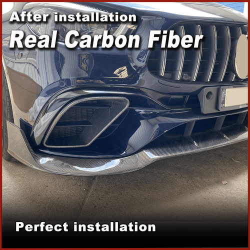 Fit For Benz W213 E63AMG 2021-2024 REAL CARBON Front Bumper Lip Spoiler Splitter - Picture 3 of 9