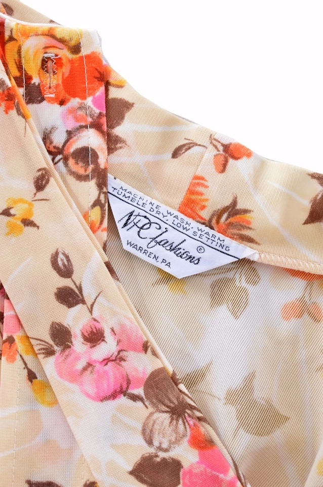 Blusa con pajarita floral multicolor vintage de moda NPC con mangas largas grande Foto 3 de 4