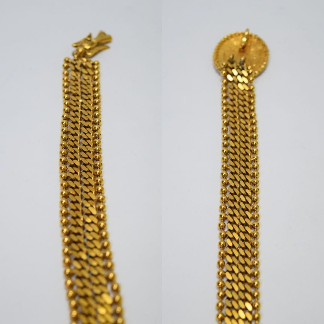 CHANEL BELT AUTH Coco chain CC Rare Vintage Gold Angel Coin  display picture 3
