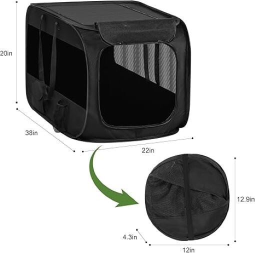 Realife 38in Collapsible Dog Kennel Large, Portable Dog Crates for
