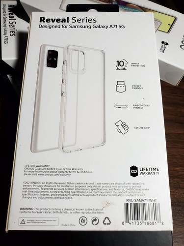 for Samsung Galaxy 🌈 A71 5G Ondigo Reveal Series Case 💓 White/Clear - Picture 3 of 4