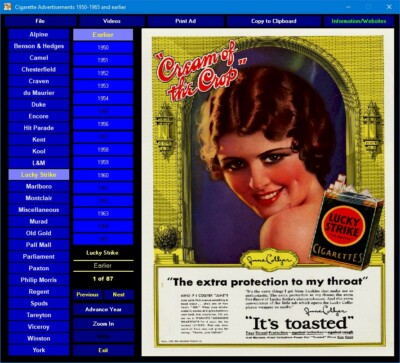 cigarette advertising on tv Cigarette Ads & TV Commercials DVD-ROM (Lucky Strike Pall Mall Marlboro  Camel)