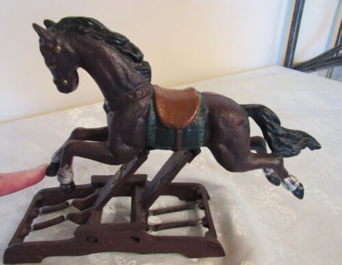 Vintage Gusseisen Sammler Spielzeug Schaukelpferd Figur - Bild 3 von 18