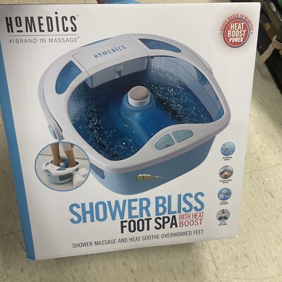 HoMedics Shower Bliss Footspa with Heat Boost Power-NEW